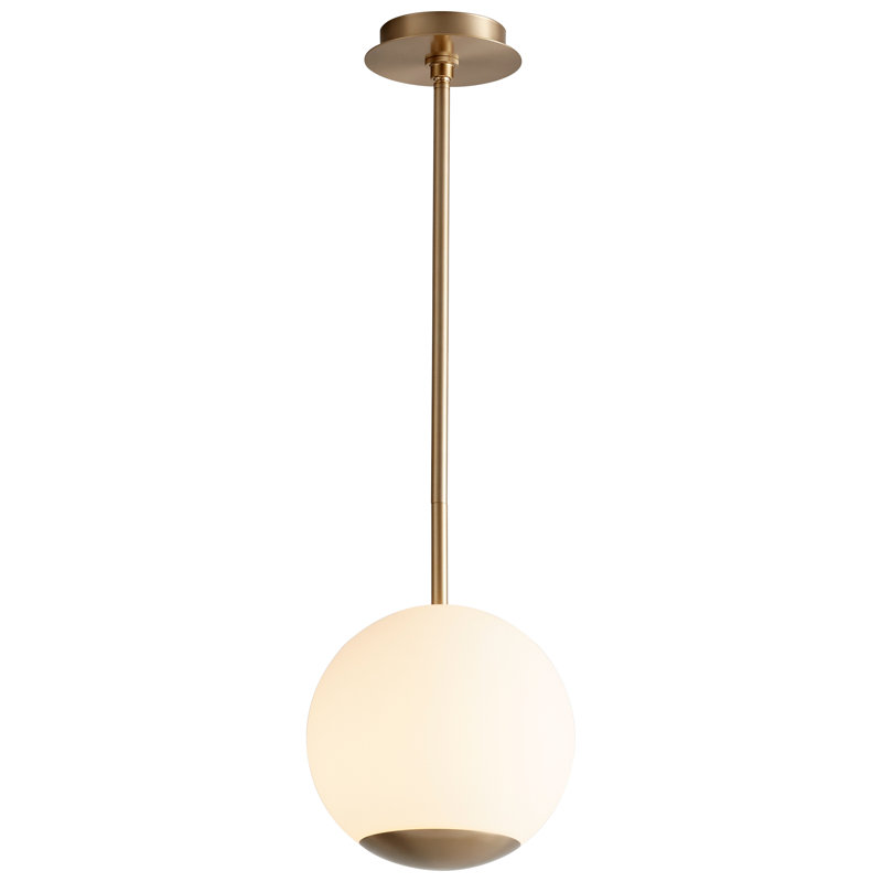 Luminaire suspendu sphère 1 lumière DEL Whaley, Laiton vieilli, H 27,62 po x l 10 po x P 10 po