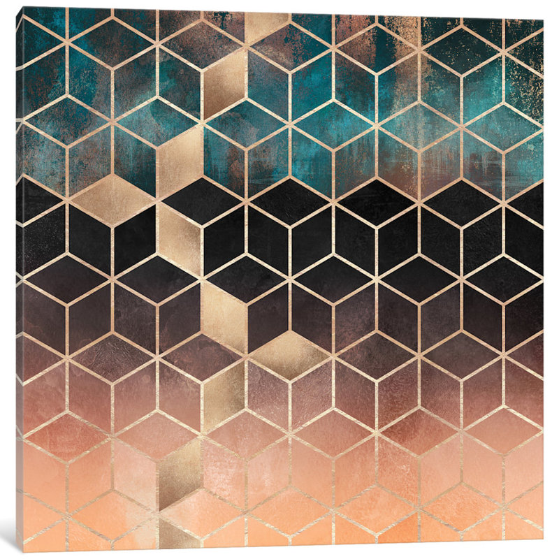 « dégradé rêve cubes », impression sur toile, H 12 po x l 12 po x P 0,75 po