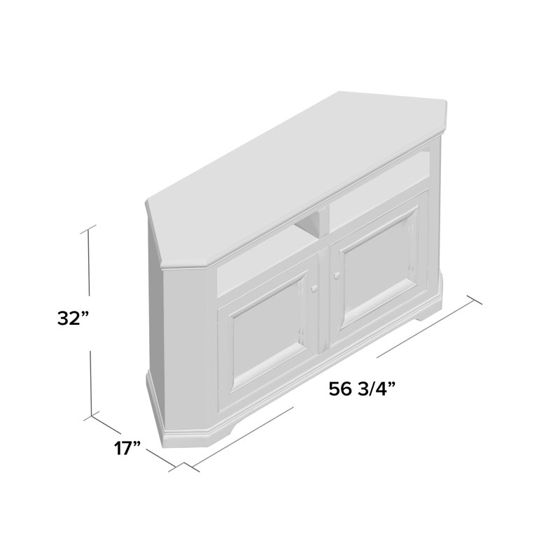 Wentzel Unfinished Corner for TVs up to 65", Wood, Burnt Cinnamon