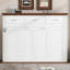 Lit escamotable simple avec 3 tiroirs, blanc
