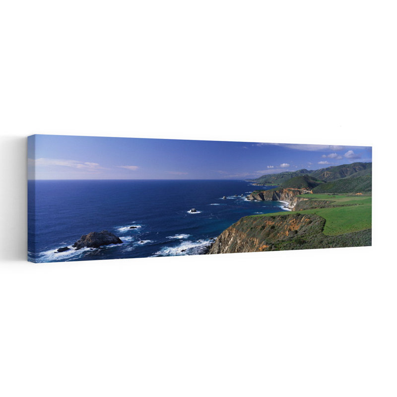 Côte pacifique, Big Sur, Californie, États-Unis, art mural côtier, H 16 po x l 48 po