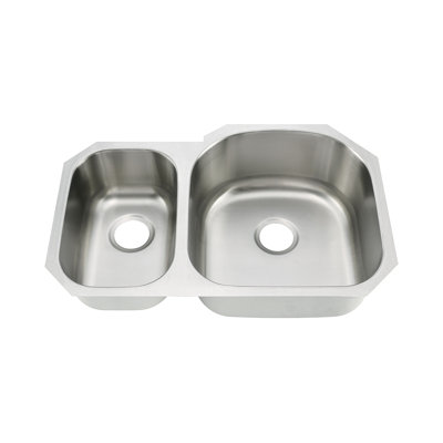 32" x 21" Undermount Stainless Steel Double Bowl Kitchen Sink