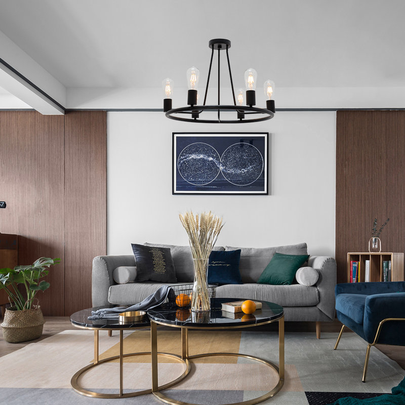 Plafonnier semi-encastré 6 lumières 22,5 po Dameron