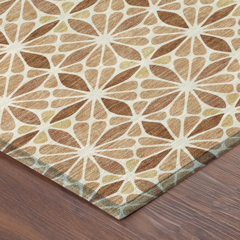 Machine Washable Indoor/Outdoor Chantille ACN2469 Geometric Rug, 2'3" x 7'6" Runner, Copper