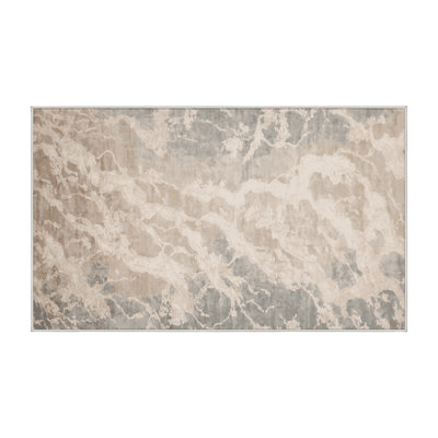Silky Soft Plush Beige Area Rug