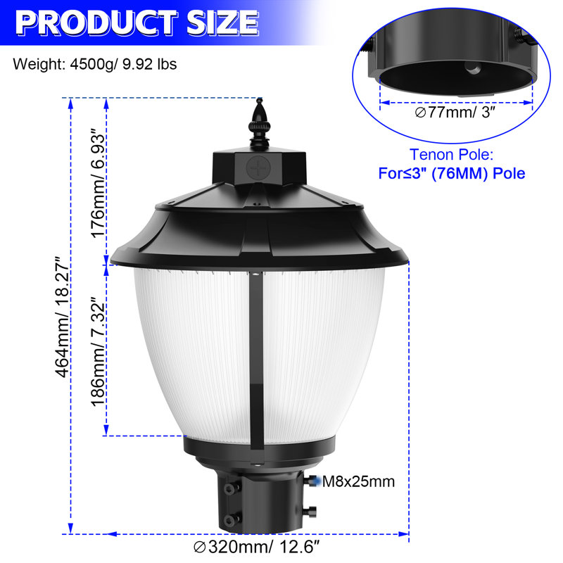 Luminaire de poteau extérieur 150w / 120w / 90w
