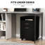 Armoire de rangement mobile en noir avec tiroir et armoire, support d'imprimante. Grand volume, se déplace en douceur, s'adapte à l'espace de bureau, à la capacité de la boîte, facilement, à la surface, à la construction