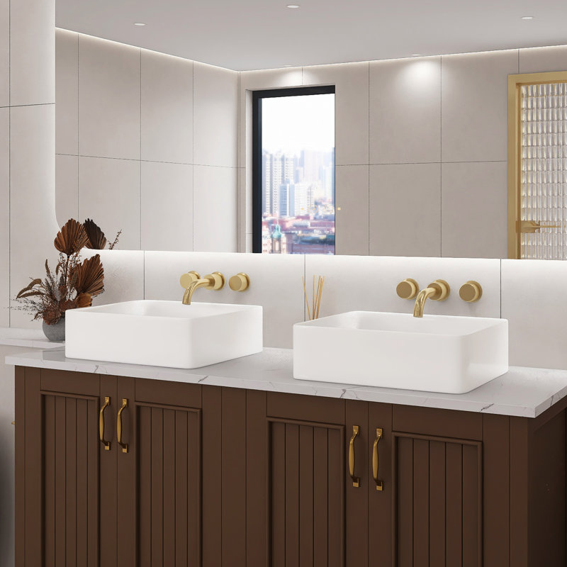Vessel Sink Rectangle 19 Inch Bathroom Sink,Rectangular Above Counter Bathroom Sinks