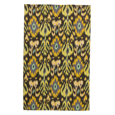 Tapis rectangulaire en laine à tissage plat