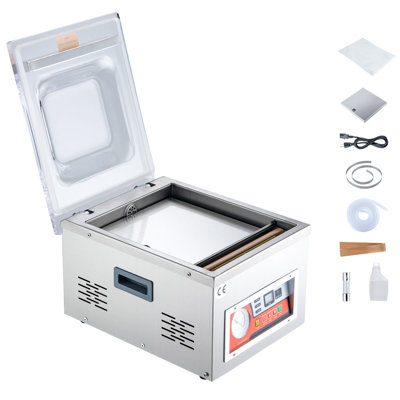 Machine sous vide à cloche, d'une puissance de 260 W, format compact avec une longueur de scellage de 26 cm, idéale pour une utilisation domestique et professionnelle. Parfait pour emballer sous vide les aliments humides, la viande, les marinades et bien plus encore.
