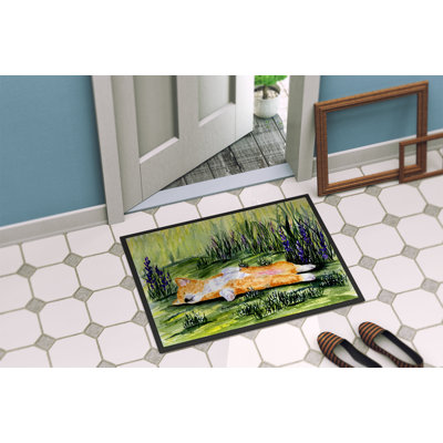 Tapis de porte d’intérieur anti-dérapant corgi