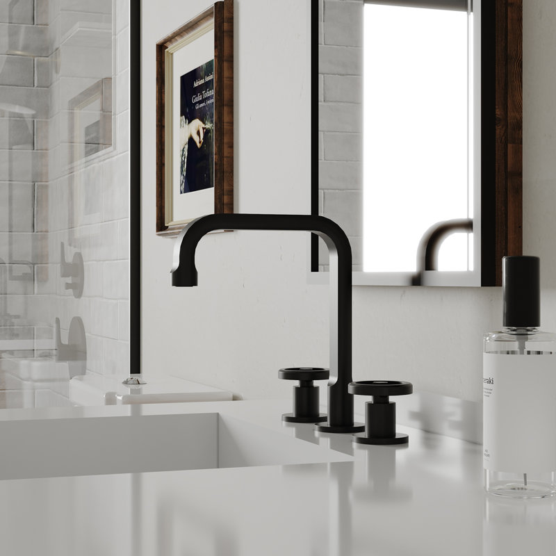 Style industriel 8 po Robinet pour salle de bain à poignée double, Noir mat