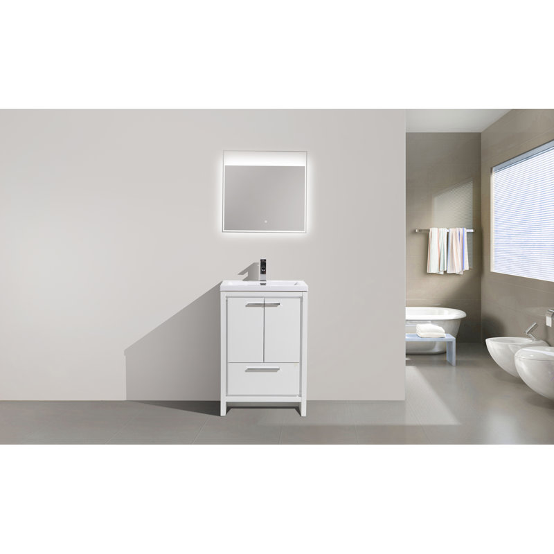 Lefebvre 23.4" Single Bathroom Vanity Set, Gloss White