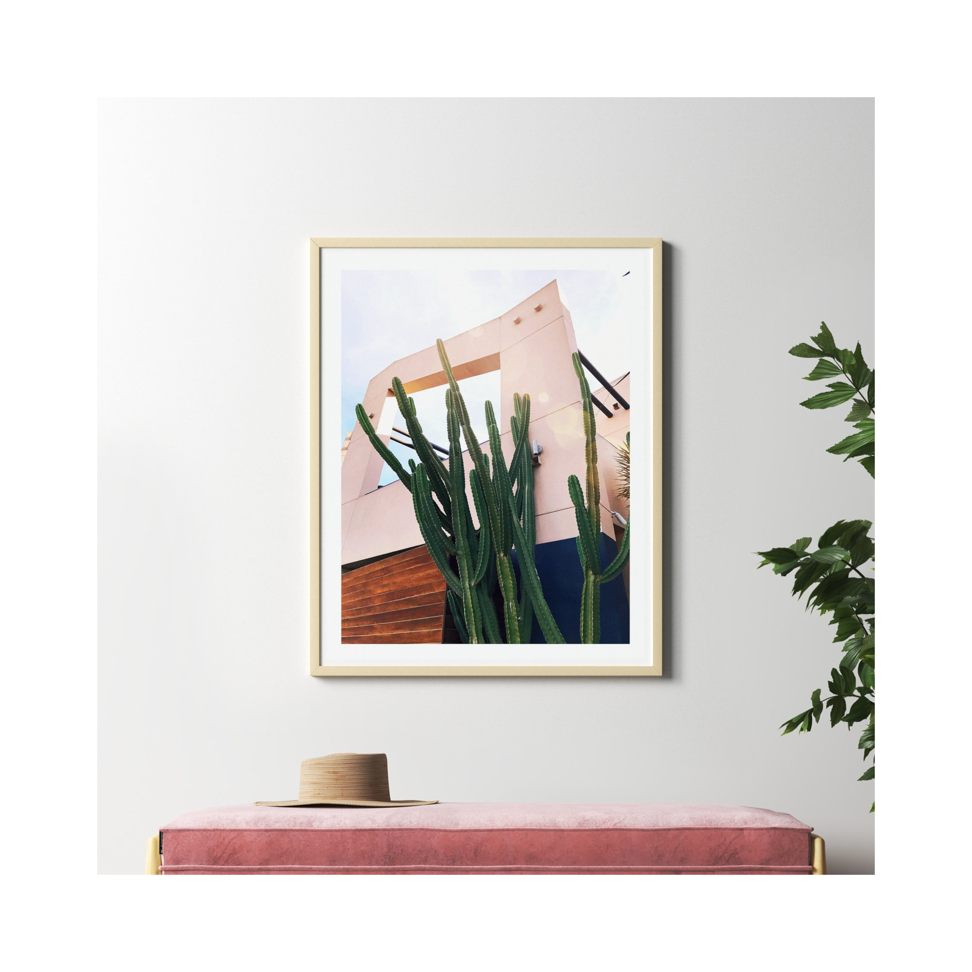 Abbot Kinney Blvd by Rachel Dowd, Natural Framed, 25.38" H x 20.38" W x 0.875" D