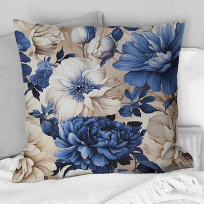 Coussin Blue Renaissance Florals Victorian
