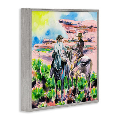 «Sunny Canyon Cowboys», art de la giclée encadrée par Melissa Wang