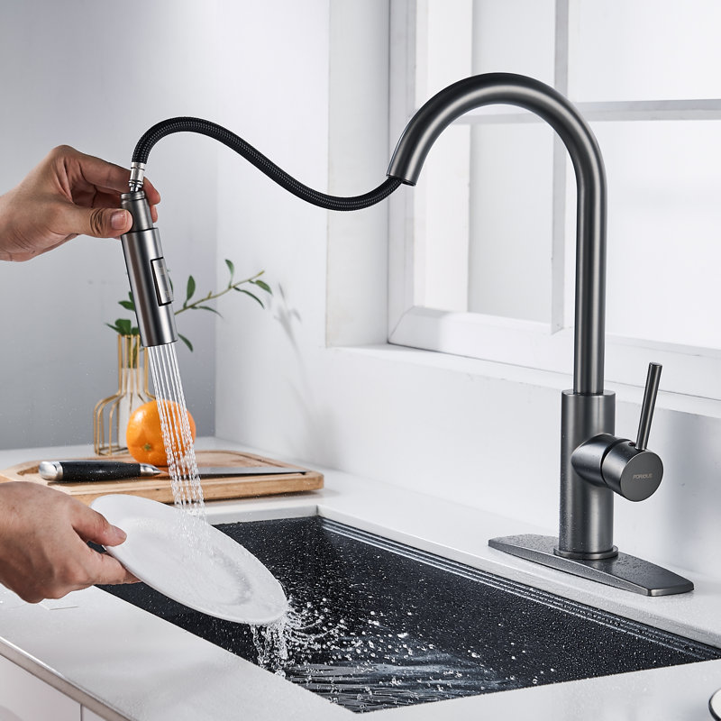 Blue Elephant Pull Down Kitchen Faucet, Grey