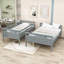 Lit simple superposé au-dessus d'un lit double avec design convertible et échelle-362551735
