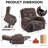 40-In Overstuffed Chenille Power Recliner with Wireless Charging,Lumber Pillow,Heat/Massage For Elderly and Pregnant Ladies-2112296489