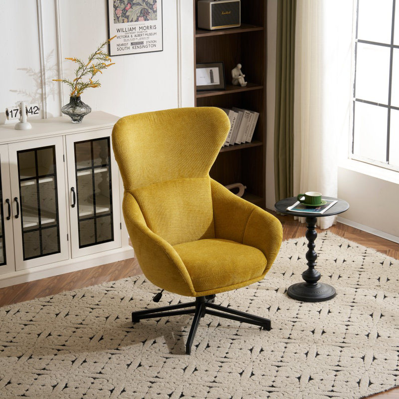 Kinta Swivel  Armchair Leisure Chair, Yellow