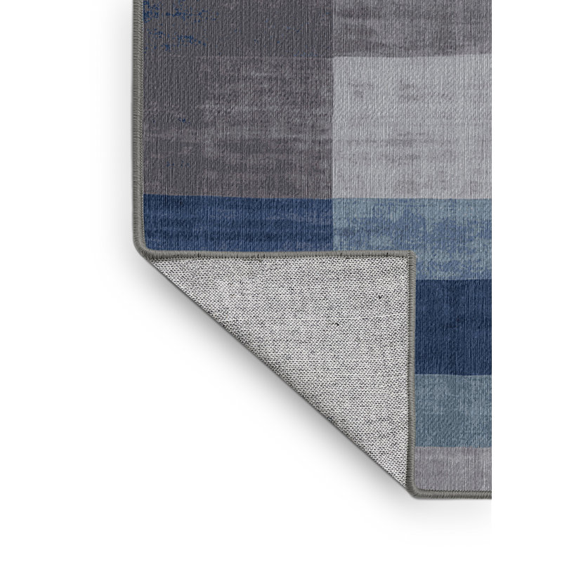 Machine Washable Gray Area Rug, Rectangle 3' x 5'