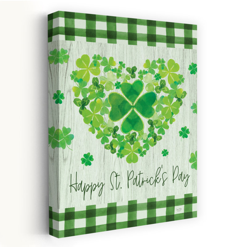 Happy St. Patrick'S Day Abstract Contemporary Spring Wall Art Print, 45.72cm H x 30.48cm W