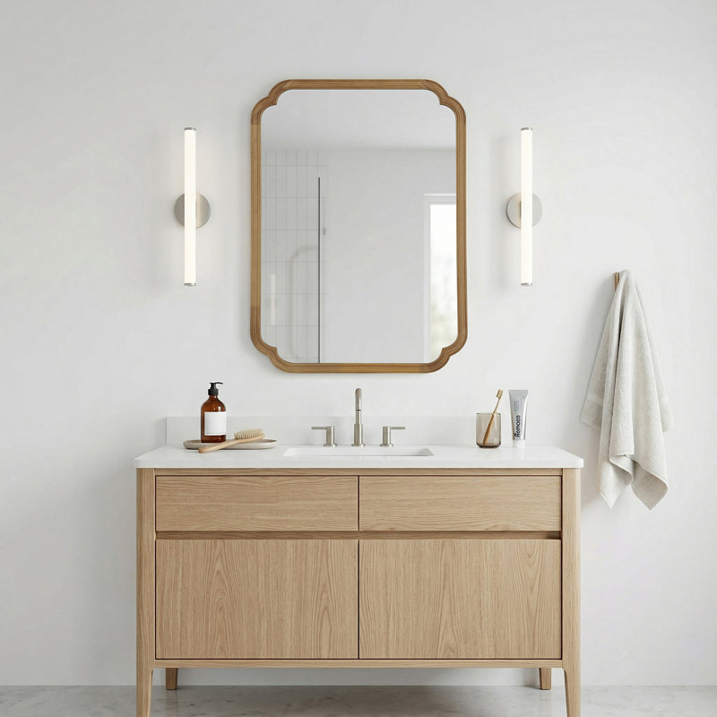 Miroir mural Ali, 1, Bois naturel, 40 po x 28 po
