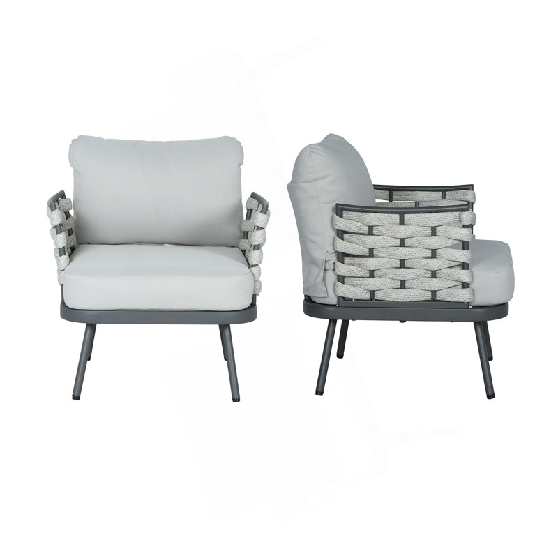Ensemble de 2 fauteuils club Mariano, Gris, Gris