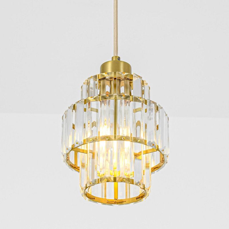 Suspension tambour en cristal à 1 lumière Aurevane à intensité variable