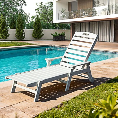 Chaise longue d'extérieur avec dossier inclinable