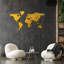 Mappa del Mondo - Gold - Rectangle Print on MDF-656420355-656420356