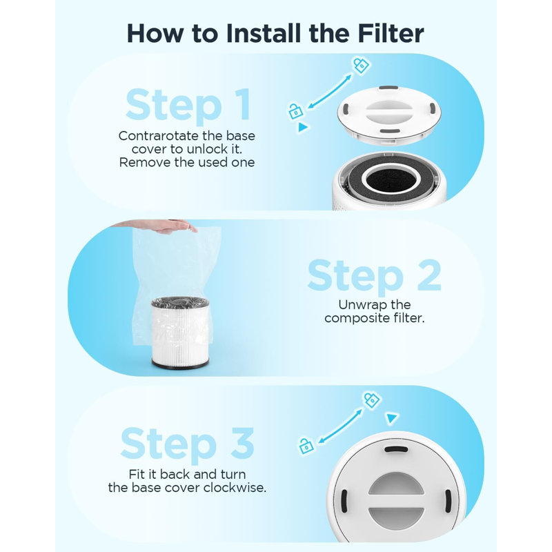 Mooka White Tower Air Purifier with True HEPA Filter