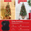 Arbre de Noël pré-éclairé, arbres de Noël artificiels enneigé, petit arbre de Noël en pot avec 78 lumières DEL, base en toile de jute, baies rouges et pommes de pin-426869604
