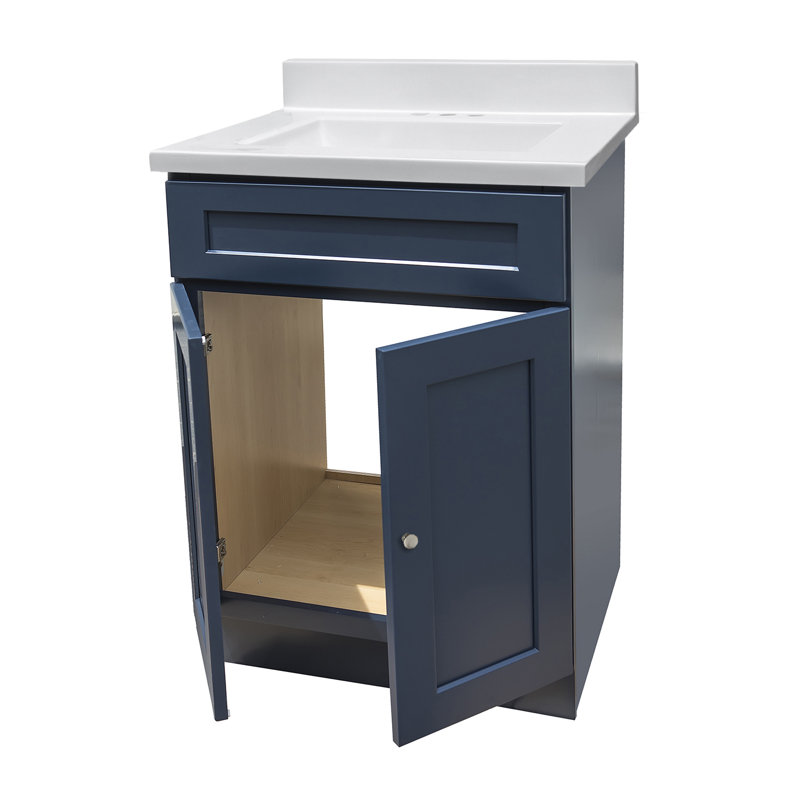 Revia 25'' Single Bathroom Vanity with Cultured Marble Top