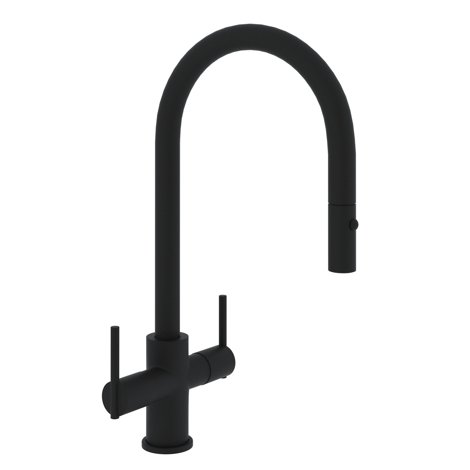Jordon Two Handle Pull-Down Kitchen Faucet, Matte Black