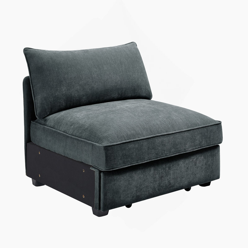 Canapé sans accoudoirs en velours gris