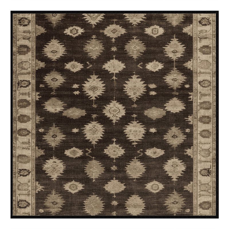 Tapis brun lavable à la machine, Rectangulaire 2 pi x 3 pi