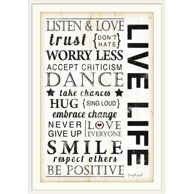 «Live Life» par Jennifer Pugh, art textuel