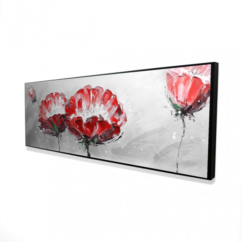 " Two Wild Flowers On Gray Background "