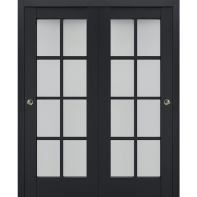 Veregio Frosted Glass Panelled Wood Sliding Closet Doors