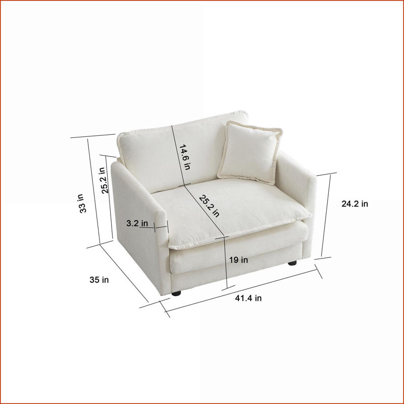 Canapé modulaire moderne 3 pièces 1 + 3 places pour le salon | Blanc neige | Chenille, Chenille blanche