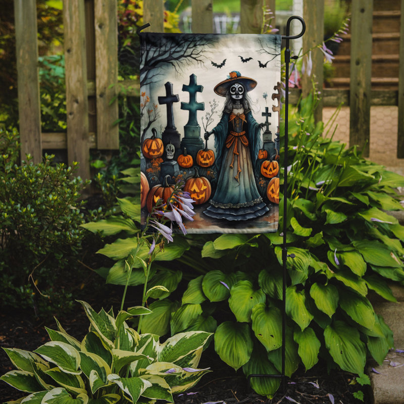 Drapeau de jardin d'Halloween squelette La Catrina