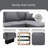 Upholstered U-Shaped Sectional Reversible