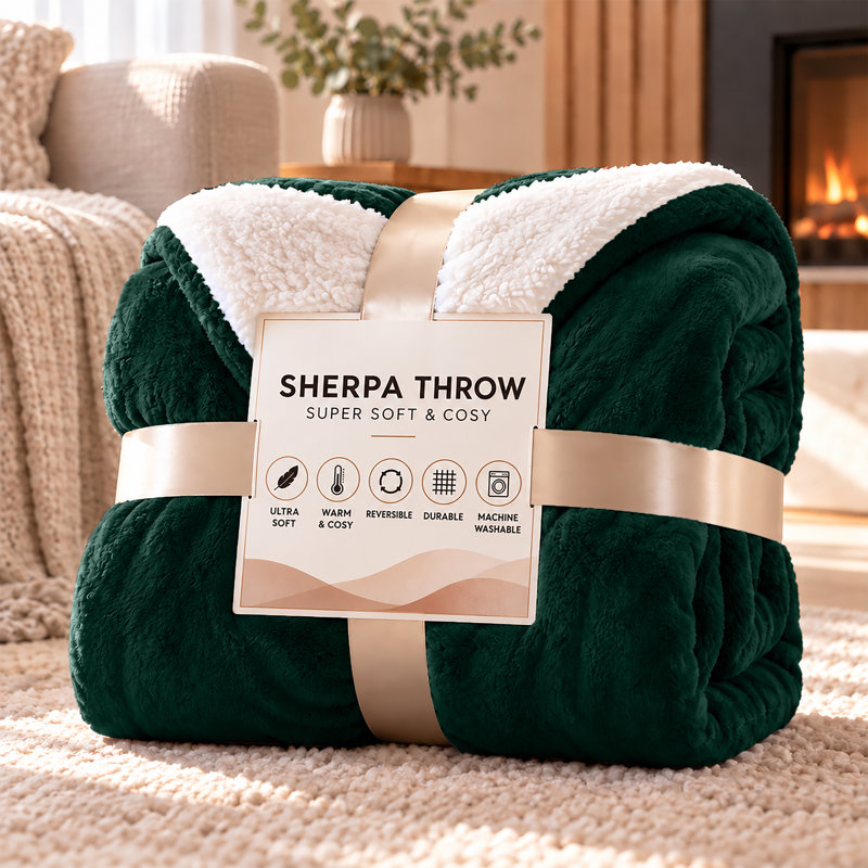 Imperial Homeware London Standard Blanket, Super King, Emerald