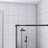 34"W X 72"H Fixed Shower Door, 1/4" Black Gradient Tempered Glass With Stainless Steel Support Bar For Walk-In Wetroom, Black