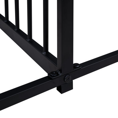 21 Metal Twin House Beds, Black, Strong & Safe Platform Design 2 Shared Construction Protected