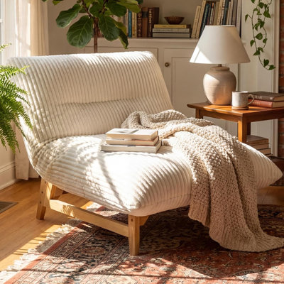 Fauteuil d'appoint surdimensionné pour adultes, siège encastré en forme de nuage avec structure de soutien, fauteuil de lecture profond et large pour la détente dans le salon - blanc