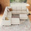 Canapé modulaire en velours de salon avec 2 repose-pieds avec rangement Shavera-431736255