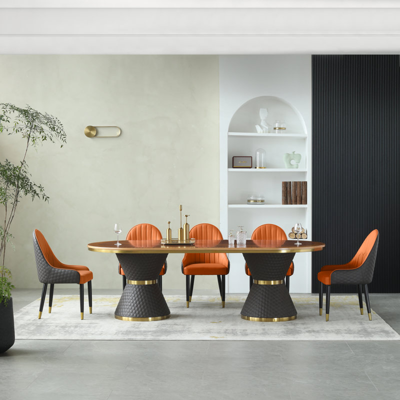 9 - Piece Dining Set, Orange
