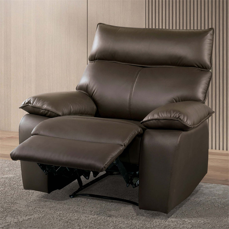 Fauteuil inclinable manuel contemporain avec accoudoirs coussinés et mousse haute densité pour un confort ultime